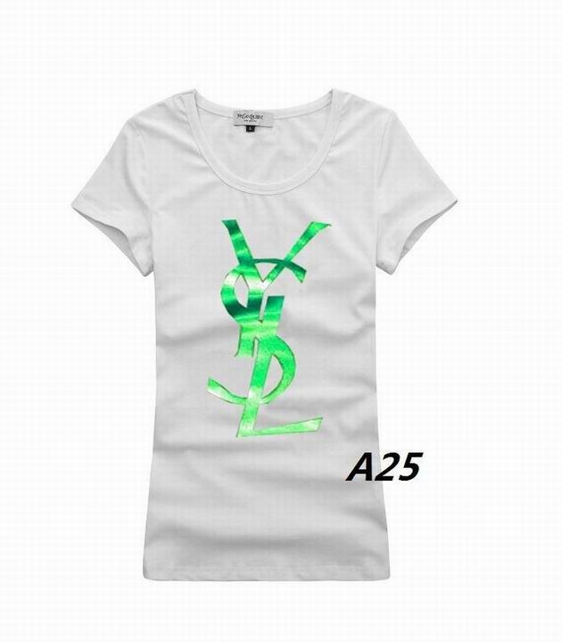 YSL short round collar T woman S-XL-057